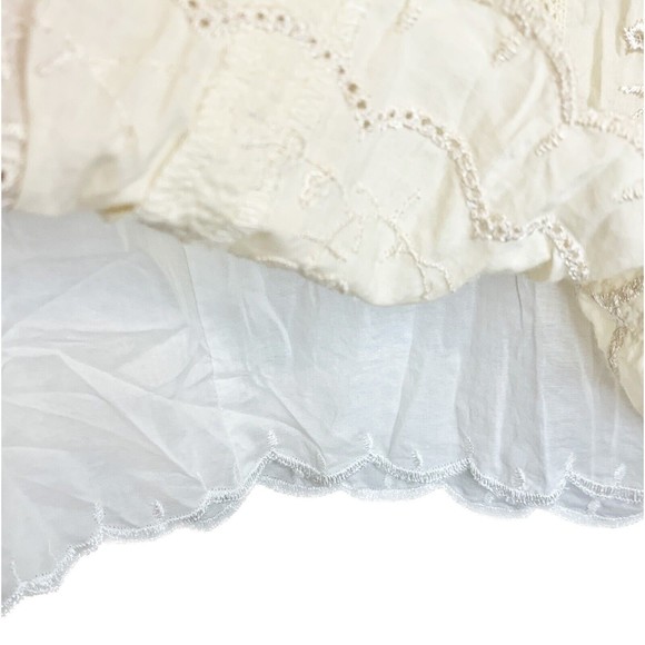 Next Crinkle Lace Eyelet Cotton Skirt Midi Boho Ruffle Cottagecore UK 12 / US 10 - Picture 3 of 7